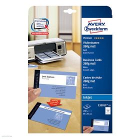   Névjegykártyapapír C32015-25 85 x 54 mm sima élek fotóminőségű 2 old. matt 260 g 25 ív fotó
