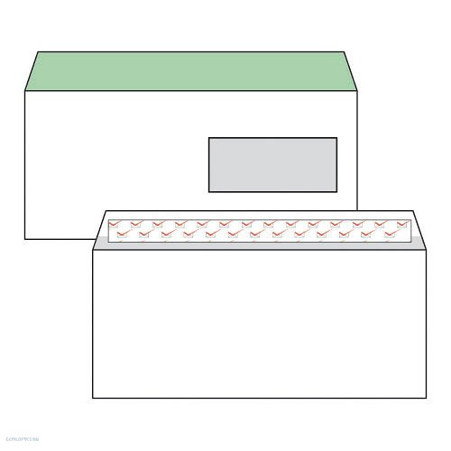 Boríték LA/4 szilikonos jobb ablakos 35 x 90 mm bélésnyomott