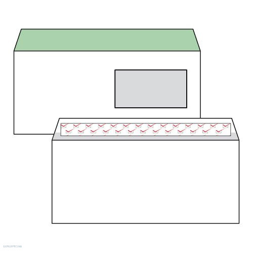 Boríték LA/4 szilikonos jobb ablakos 45 x 90 mm bélésnyomott