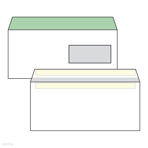 Boríték LA/4 öntapadós jobb ablakos 35 x 90 mm bélésnyomott