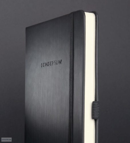 Beíró A5 194 oldalas, kemény fedeles, vonalas fekete „CONCEPTUM” CO122