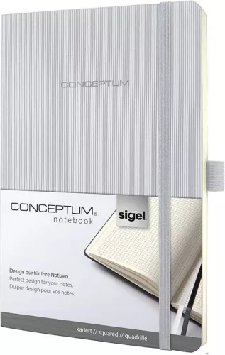 Beíró A/5 194 oldalas, puha fedeles, kockás „CONCEPTUM” CO320 szürke
