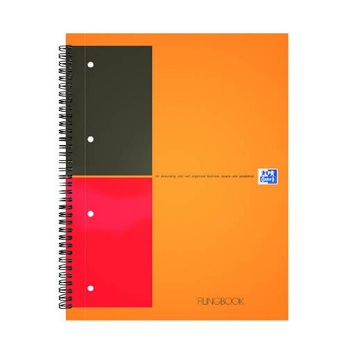 Spirálfüzet Oxford Filingbook, A/4, vonalas, 100 lap, színregiszteres