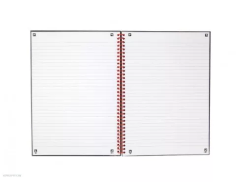 Spirálfüzet Oxford Office Black 'n Red, A/4, vonalas, 70 lap