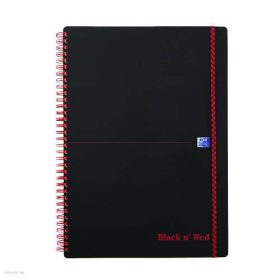   Spirálfüzet Oxford Office Black 'n Red, A/5, vonalas, 70 lap