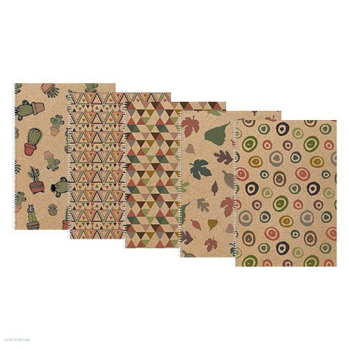 Spirálfüzet PD ECO Nature, A/4, kockás/vonalas/sima, 160 lap, 54/54/52