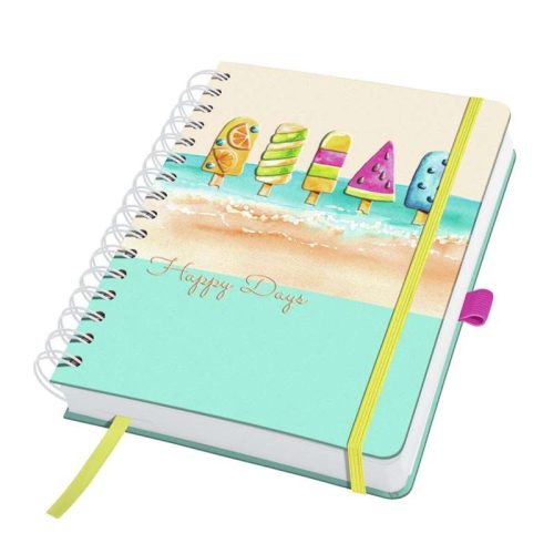 Spirálfüzet A/5, 120 lap, Sigel Jolie, sima, türkiz