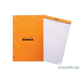   Jegyzettömb A4+ kockás 80 lapos, fejben tűzött, lyukaszott Rhodia Orange