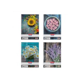 Spirálfüzet Herlitz Flower, A/5, kockás, 80 lap