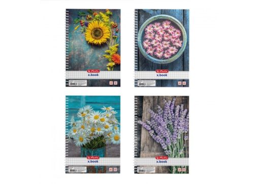 Spirálfüzet Herlitz Flower, A/5, kockás, 80 lap