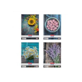 Spirálfüzet Herlitz Flower, A/4, kockás, 70 lap