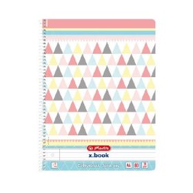   Spirálfüzet Herlitz Graphic Pastel Mix, A/4, vonalas, 80 lap