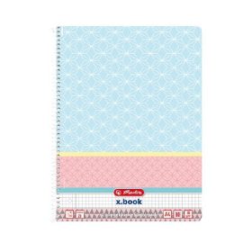   Spirálfüzet Herlitz Graphic Pastel Blue, A/4, kockás, 80 lap