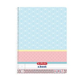  Spirálfüzet Herlitz Graphic Pastel Blue, A/4, vonalas, 80 lap