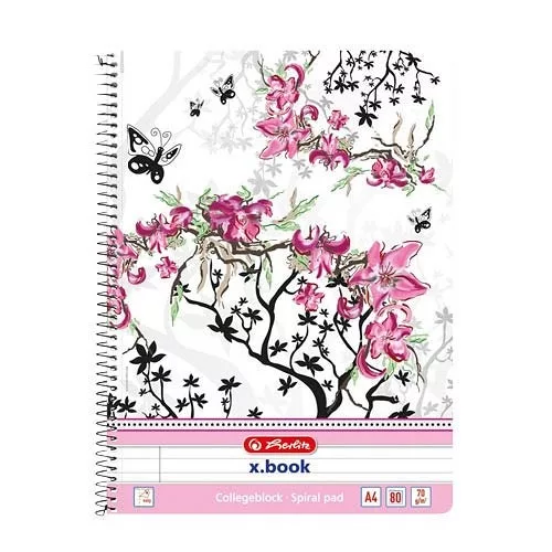 Spirálfüzet Herlitz Ladylike, A/4, vonalas, 80 lap, perforált