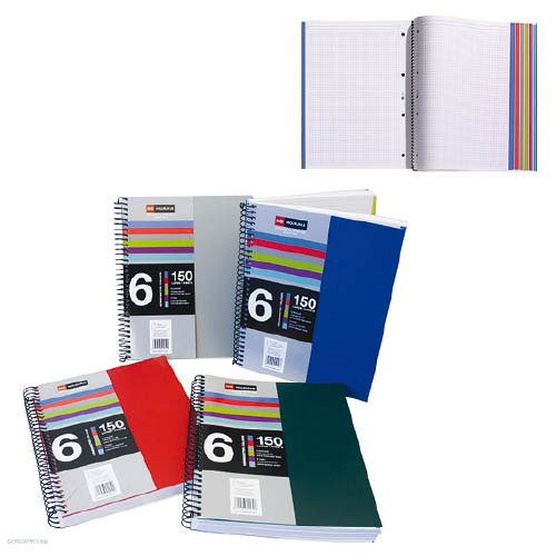 Spirálfüzet LeColor Notebook PP, A/5, kockás, 6 x 25 lap