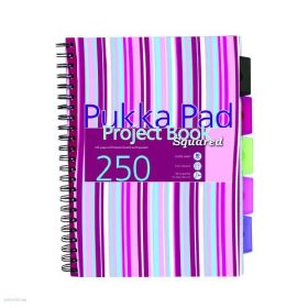   Spirálfüzet Pukka Pad Project Book, A/4, kockás, 250 oldal, pasztell borító, színregiszteres