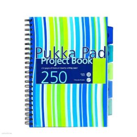   Spirálfüzet Pukka Pad Project Book, A/4, vonalas, 250 oldal, pasztell borító, színregiszteres