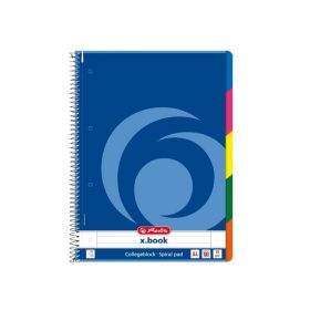   Spirálfüzet Herlitz Collegeblock, A/4, vonalas, 100 lap, színregiszteres