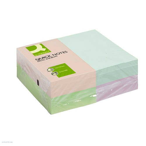 Öntapadós jegyzettömb 76x127 mm rainbow p. 12x100 lap Q-Connect KF01349