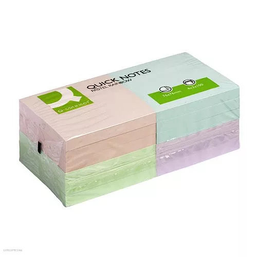 Öntapadós jegyzettömb 76x76 mm rainbow p. 4x3x100 lap Q-Connect KF10509