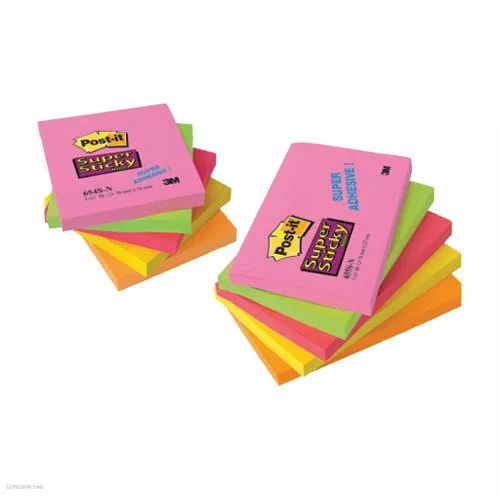 Post-it öntapadós jegyzettömb, 654SN 76x76 mm 90 lap 5 tömb