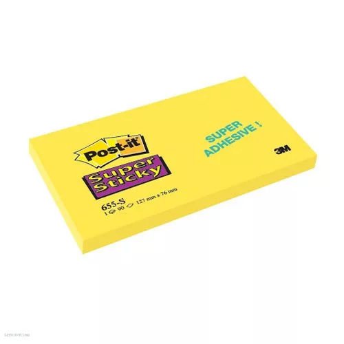Post-it öntapadós jegyzettömb, 655S 76x127 mm 90 lap