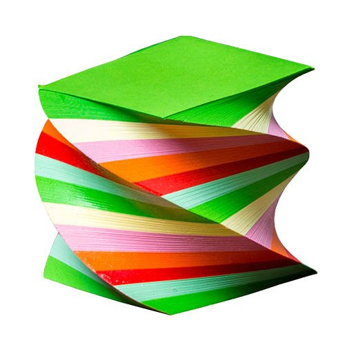 Kockatömb 60 x 60 x 60 mm csavart élénk szín