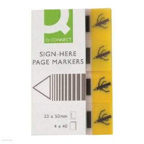   Öntapadós oldaljelölő 25,4 x 43,2 mm 4x50 lap aláírás Q-Connect KF16576