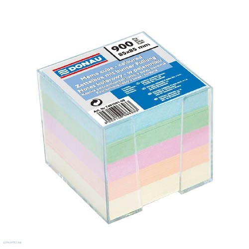 Kockatömb műanyag dobozban színes, nem ragasztott 83 x 83 x 75 mm