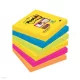 Post-it Super Sticky öntapadós jegyzettömb, szivárványcsomag 76×76 mm, 654-6SS RIO 90 lap, 6 tömb