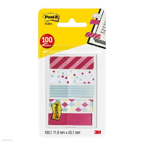 Post-it Mintás keskeny jelölőcimke csomag 12x43 mm, 684-CAN5-EU, 5x20 mintás címke, "candy"