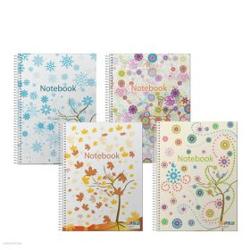  Spirálfüzet Ancor Notebook, A/5, kockás, 120 lap, PP borítóval, színregiszteres, 90g, 68849
