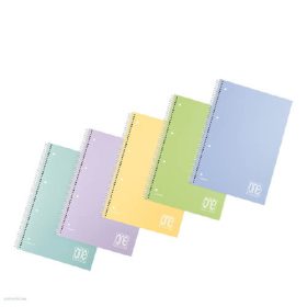   Spirálfüzet Blasetti One Color, A/4, vonalas, 80 lap, perforált, lyukasztott, PP borító, pasztell, 80g, 7037
