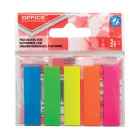  Öntapadós oldaljelölő, PP, Office Products, 12 x 45 mm, 5 x 25 címke
