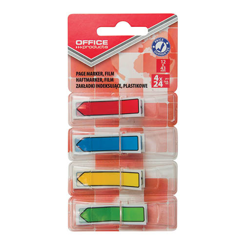 Öntapadós oldaljelölő nyíl, PP, Office Products, 12 x 43 mm, 4 x 24 címke
