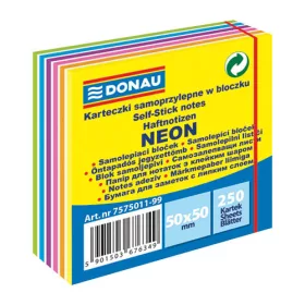   Öntapadós jegyzettömb, 50 x 50 mm, 250 lap, Donau, neon-pasztell