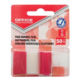   Öntapadós oldaljelölő, PP, Office Products, 25 x 43 mm, 50 címke, piros