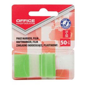   Öntapadós oldaljelölő, PP, Office Products, 25 x 43 mm, 50 címke, zöld