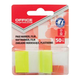   Öntapadós oldaljelölő, PP, Office Products, 25 x 43 mm, 50 címke, sárga