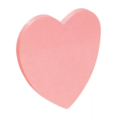 Öntapadós jegyzettömb, 50 lap, Donau, szív alakú, rózsaszín