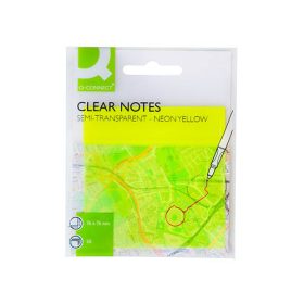   Öntapadós jegyzettömb 76x76mm 50lap Q-CONNECT KF10369 áttetsző neon sárga