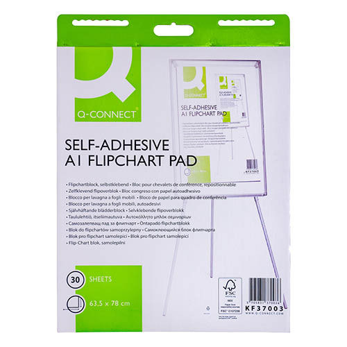 Flipchart blokk, öntapadós, Q-Connect KF37003