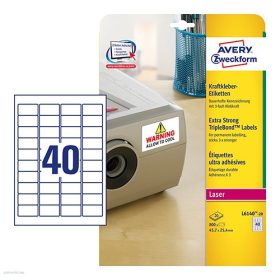   Etikett címke speciális L6140-20 3x erősebb tapadás 45,7 x 25,4 mm 20 ív Avery