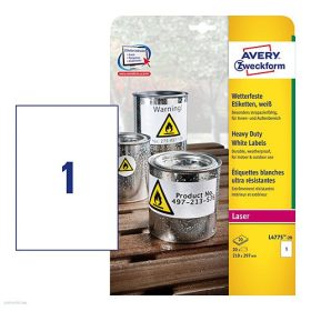  Etikett címke speciális L4775-20 időjárásálló 210 x 297 mm 20 ív polieszter vízálló
