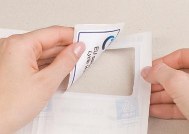 Etikett címke, speciális, visszaszedhető, textil, 63,5 x 29,6 mm, 20 ív, fehér, L4784-20 Avery