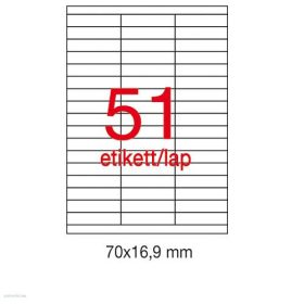 Etikett A1294 70 x 16,9 mm 100 ív Apli