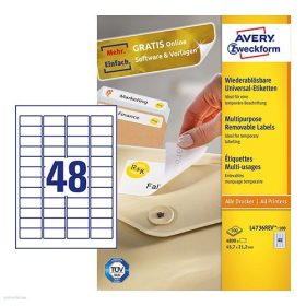   Etikett címke speciális L4736REV-100 visszaszedhető 45,7 x 21,2 mm 100 ív Avery