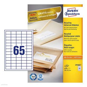   Etikett címke univerzális újrahasznosított LR3666 38 x 21,2 mm