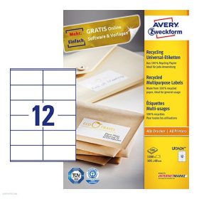   Etikett címke univerzális újrahasznosított LR3424 105 x 48 mm